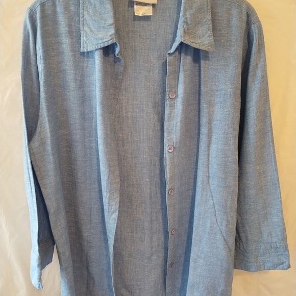 JACKLYN SMITH 2PC LINEN SHIRT & JACKET SET WOMEN'S SIZE MEDIUM - Picture 7 of 16